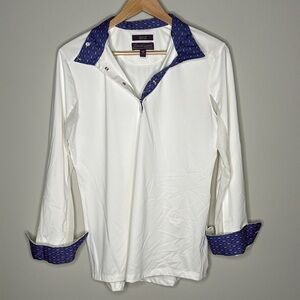 Essex Classics Equestrian Talent Yarn Long Sleeve White Show Shirt Women's XL